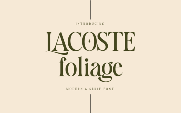 Lacoste Foliage: A Modern Serif Font